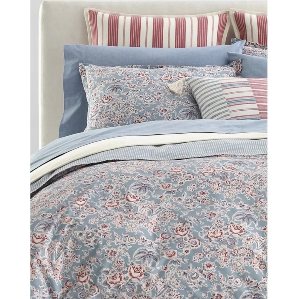 Ralph Lauren Maddie Floral King Comforter Set Maddie Stripe Euro Shams 5 Pieces